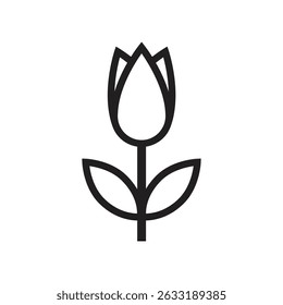 Icono de tulipán Vector simple signo de flor Plantilla