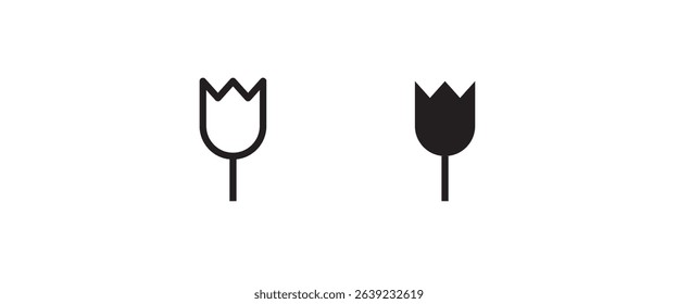 tulip icon vector, simple flower icons button, vector, sign, symbol, logo, illustration, editable stroke, flat design style isolated on white
