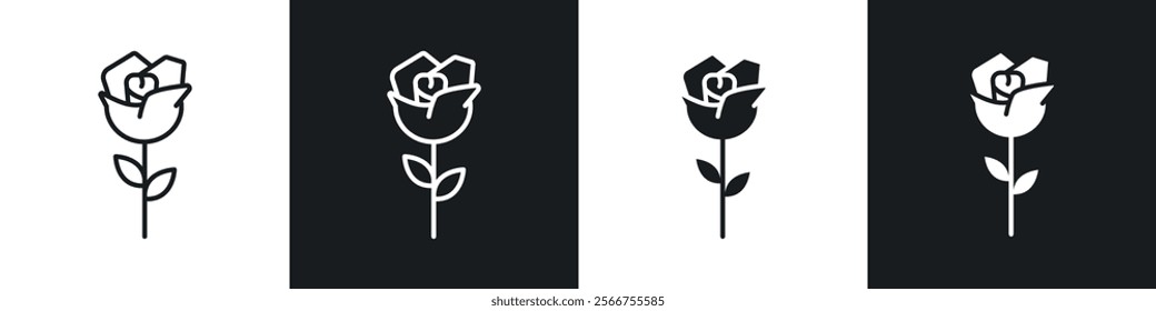 Tulip icons in Thin line black color. flat simple vector symbols illustration.