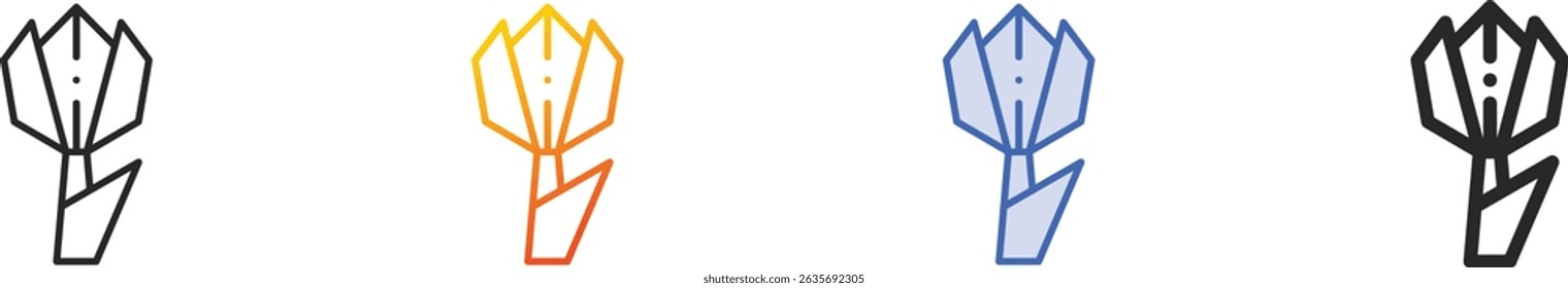 tulip icon.Thin Linear, Gradient, Blue Stroke and bold Style Design Isolated On White Background
