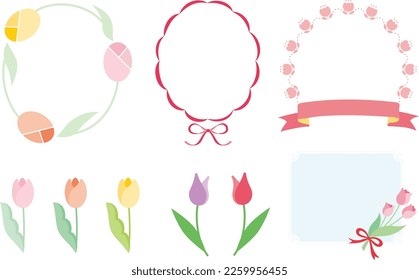 Tulip Illustration and Frame Set