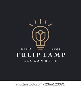 Tulip leaf logo vector icon illustration hipster vintage retro