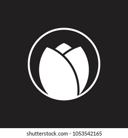 tulip or leaf shape symbol decoration vector