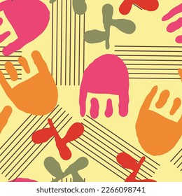 Tulip with leaves pattern for fabric print, background decoration, paper ornament, wallpaper. Floral, garden, botanical, theme. Romantic, elegant hand drawn illustration. Vintage style vector drawing.