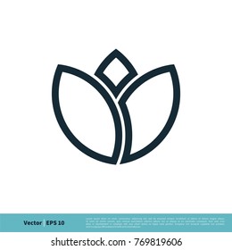 Tulip, Lily, Lotus Icon Vector Logo Template Illustration Design. Vector EPS 10.