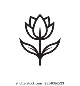 Tulip Line Art Logo Illustration