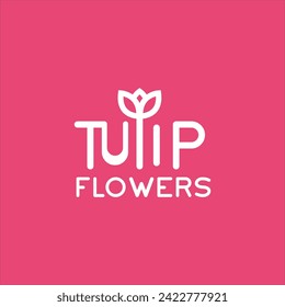 Tulip Logo Design Vector Illustration