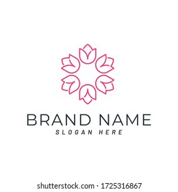 Tulip Logo Design Vector Template. Beautiful Tulip Ornament Symbol