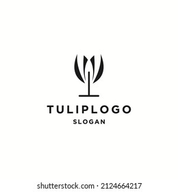 Tulip logo icon flat design template