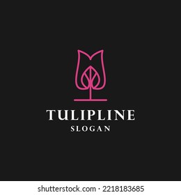 Tulip logo icon flat design template 