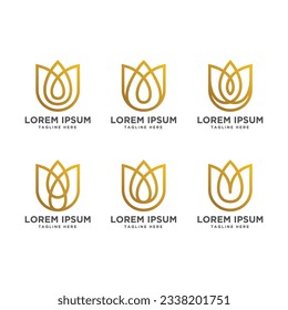 a tulip logo pack in monoline style