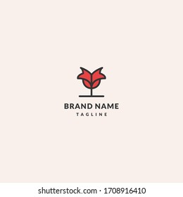 Diseño de plantilla de logotipo Tulip en ilustración vectorial 