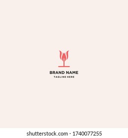 Tulip logo template design in Vector illustration 
