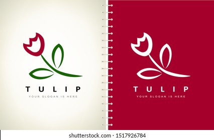 Tulip logo vector. Flower Design illustration.