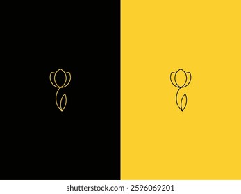 Tulip logo with yellow and black background.