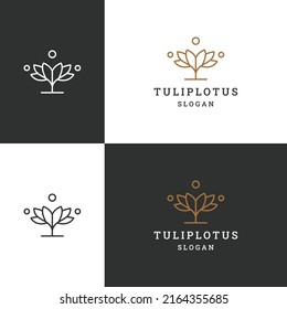 Icono del logotipo de Tulip plantilla de diseño plano 