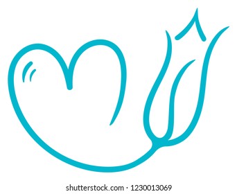 tulip and love hand drawn vector