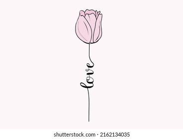 TULIP LOVE PINK VECTOR design