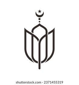 Tulip Moschee Logo Symbol oder Symbol Vorlage.