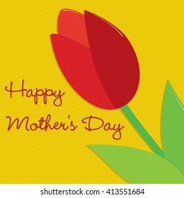 Tulip Mother's Day card in vector format.