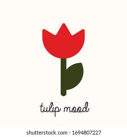 tulipán sobre fondo blanco, gráficos vectoriales
