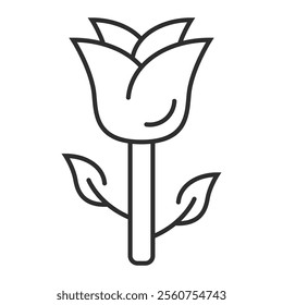 Tulip outline icon, editable vector illustration and transparent graphic element. Isolated on white background