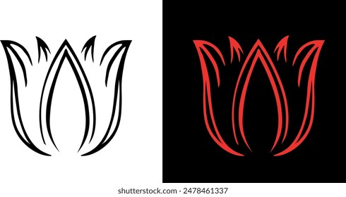 Contorno de tulipán para logotipo simple