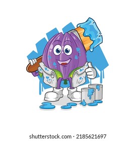 the tulip painter illustration. character vector