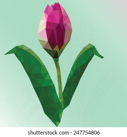 Tulip  painting in polygon style