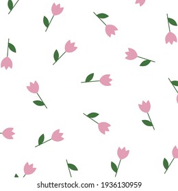 Tulip Pattern Vector. Flower Background