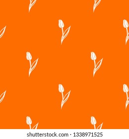 Tulip pattern vector orange for any web design best