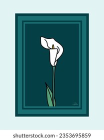 pintura mural con patrón tulipán para la decoración