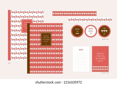 tulip patterns stationary design set