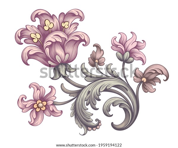 Tulip peony\
flower pink red vintage Baroque Victorian frame border floral\
ornament leaf scroll engraved retro pattern decorative design\
tattoo botany filigree calligraphic\
vector