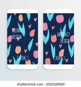 Tulip pink, red and orange spring phone design, colorful concept