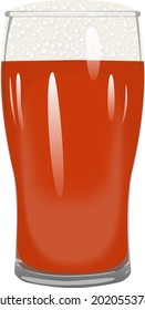Pinza de tulipán con cerveza oscura para pancartas, volantes, afiches, tarjetas. Lager con espuma. Día Internacional de la Cerveza. Día de la cerveza. Bebidas alcohólicas. Festival de octubre. Ilustración vectorial aislada en fondo blanco.