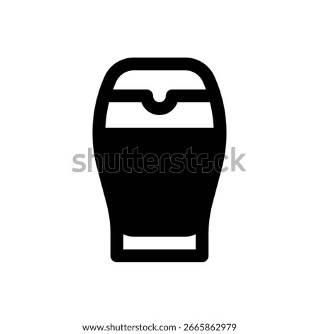 Tulip pint glass. Outlined stroke vector icon with black-filled details.