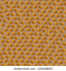 Tulip poplar leaves seamless pattern autumn vector background