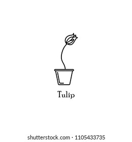 tulip in pot outline icon. Element of flower icon for mobile concept and web apps. Thin line tulip in pot outline icon can be used for web and mobile. Premium icon on white background