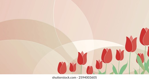 Tulip Red Japanese Pattern Background