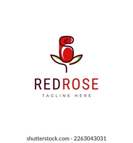 Plantilla de diseño del logotipo de Tulip Rose. Beauty Rose Garden
