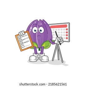 the tulip schedule list vector. cartoon character