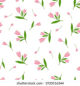 Tulip, seamless pattern for background, fabric, wrapping paper