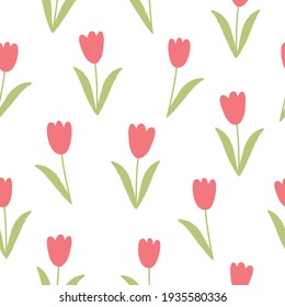 Tulip seamless pattern colorful flower background used for printouts, wallpaper, fabric, textile fashion.