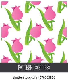 Tulip seamless pattern. Illustration