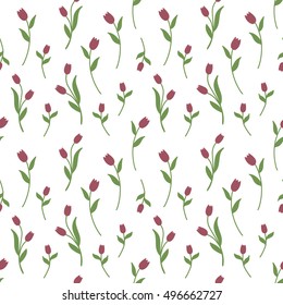 Tulip Seamless Pattern Vector