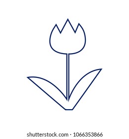 Tulip sign. Vector. Flat style black icon on white.