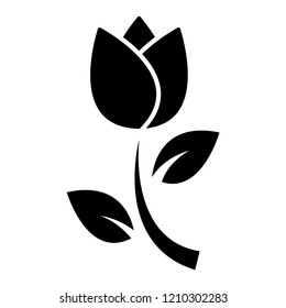 tulip silhouette icon isolated vector