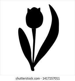 tulip silhouette on white background