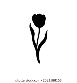 Tulip silhouette vector illustration on white background